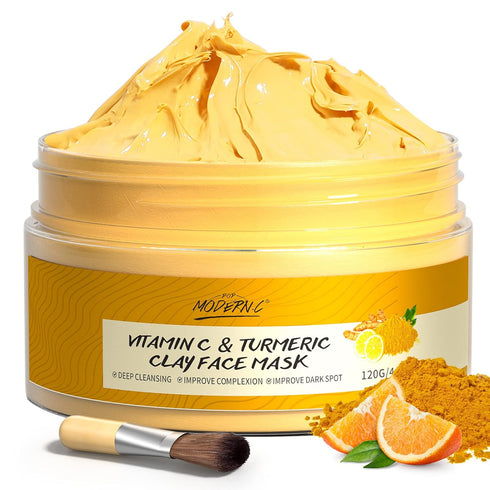 POP MODERN.C Turmeric Vitamin C Clay Mask, Deep Cleansing Facial Mask for Skin Care, Control Oil & Refine Pores