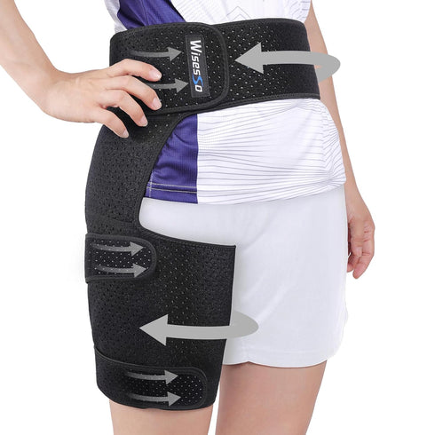 Hip Brace, Groin Wrap for Sciatica Pain Relief, Thigh Support for Men and Women, Gray
