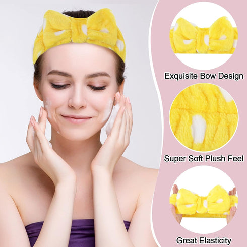WILLBOND 24 Pack Spa Headband Bow Hair Band for Women, Adjustable Makeup Headband for Face Wash, 24 Styles