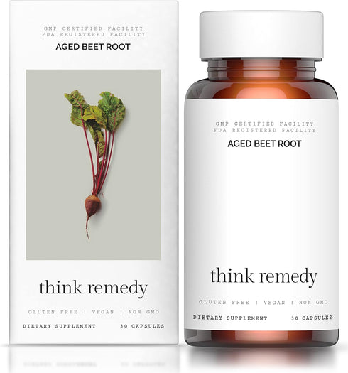 Aged Beet Root Capsules - Organic Beet Powder for Stamina, Nitric Oxide Supplement, 30 Capsules