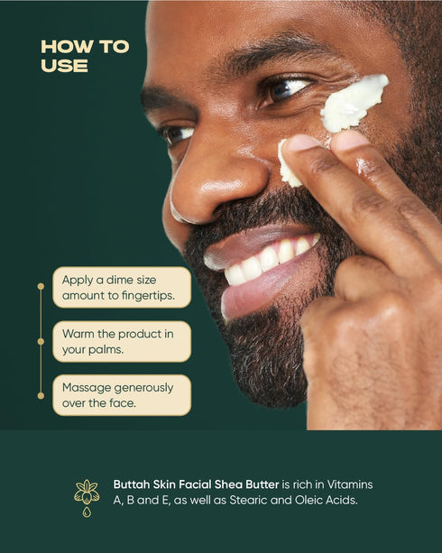 Buttah Skin Facial Shea Butter 2oz, Organic Whipped Virgin Raw Moisturizer for All Skin Tones