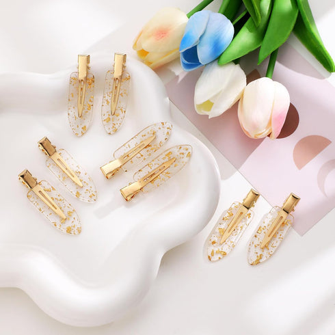 No Bend Hair Clips 5PCS 7PCS 9PCS Bridesmaid Proposal Gifts, Bridesmaid Hair Clips Gold Glitter Hair Clips, bridal shower cute hairpin Wedding party souvenir decoration gifts (Gold Hair Clip 7pcs)