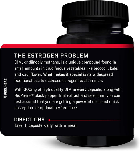 Force Factor DIM, 2-Pack, 300mg Pills to Decrease Estrogen in Men, Diindolylmethane Supplement, 60 Capsules