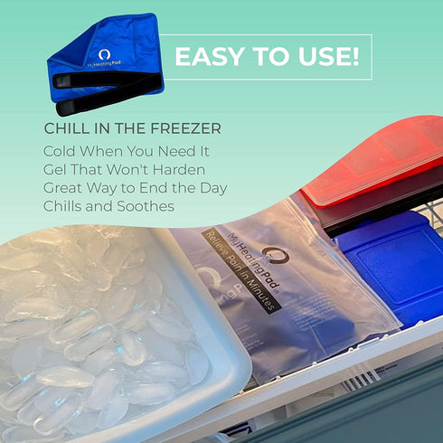 Rectangle Gel Pad - 15''x11'' Reusable Gel Ice Pack for Arm, Leg, Knee, Back - 1 Pack Blue, Hands-Free Application