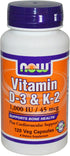 Vitamin D-3 & K-2, 120 VegiCaps (Pack of 2)