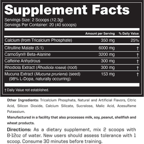 Outwork Nutrition Pre-Workout Powder for Men & Women, Science-Backed Supplement for Strength, Focus, Energy, 226 Gr