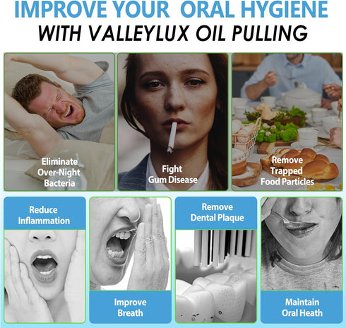 Coconut Oil Pulling Mouthwash, 237ml, Whitening Mint Flavor for Fresh Mouth, Teeth Whitening & Gum Health