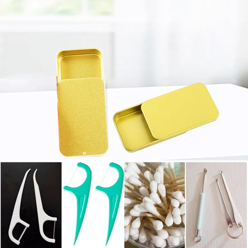 2Pack Dental Floss Portable Case, Refillable Glide Travel Adult Floss Box for Travel, Dates, Dinners