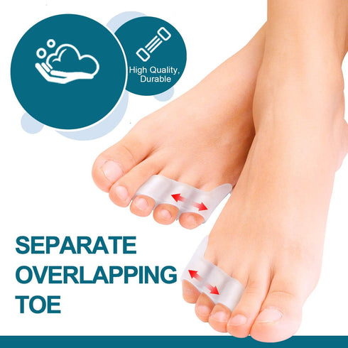 Povihome 10 Pack Pinky Toe Separator and Protectors, Triple Gel Toe Separators for Overlapping and Curled Toes