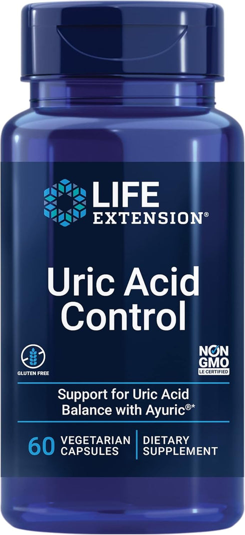 Life Extension Uric Acid Control - Promotes Healthy Uric Acid Balance, Joint Health, 60 Capsules
