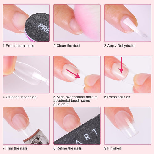 Makartt Super Strong Nail Glue for Acrylic Nails, 7ML 3 Pcs Brush on Glue for Press On Nails