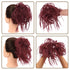 HMD Tousled Updo Messy Bun Hairpiece - Synthetic Hair Extensions with Elastic Rubber Band for Women