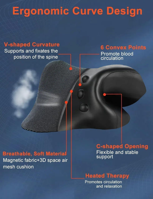 Upalled Wireless Heated Neck Stretcher for Pain Relief, Portable Cordless Neck Shoulder Cervical Traction Device