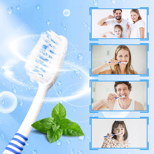 200 Prepasted Disposable Toothbrushes Individually Wrapped, Soft Bristle for Hotel, Camping, Travel, Gift for Homeless