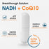 NADH 50mg + CoQ10 200mg + D-Ribose 150mg Supplement for Energy & Fatigue, 120 Veggie Capsules