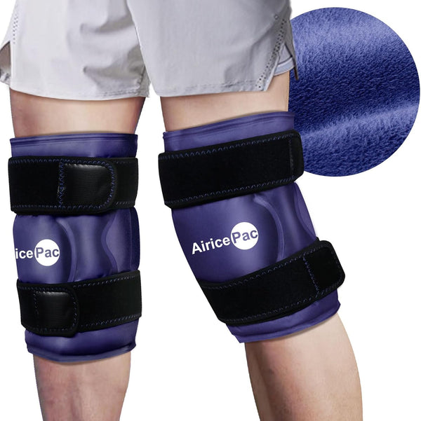 XXL Ice Pack Wrap for Knee After Surgery, Reusable Gel Large Ice Pack for Pain Relief, Swelling, 2 Pack Blue