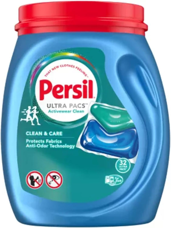 Persil Ultra Pacs Laundry Detergent, Activewear Clean, 32 Count
