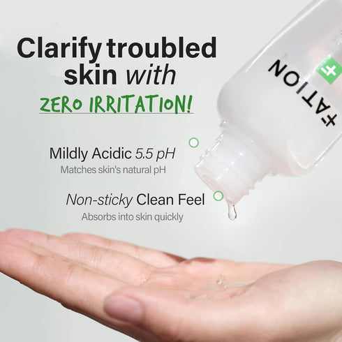 NOSCA9 Trouble Clear Toner S, Hydrating Exfoliating Toner for Sensitive Skin, Korean Skin Care (Pack of 1)