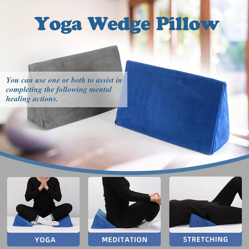 Small Wedge Pillow, Positioning Pillow for Bed Sores, Yoga Wedge Pillow for Laptop, Mini Wedge Pillow for Chair (1 Unit)