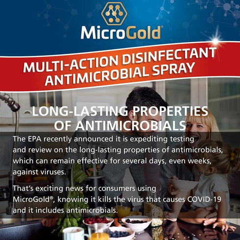 Multi-Action Disinfectant Antimicrobial Spray, 24 Fluid Ounces, Kills 99.9% of Viruses and Bacteria, 6 Pack, Tested for