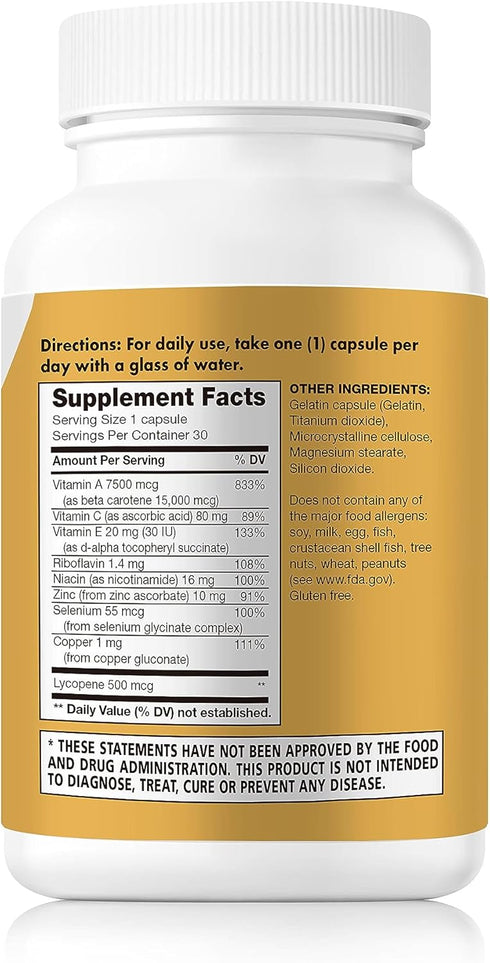 Tan Optimizer Tanning Pills with Beta Carotene Vitamin A - 30 Count for Immune System Support