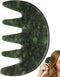 Healeved Green Jade Scalp Massage, Natural Gua Sha Comb for Head Relaxation,