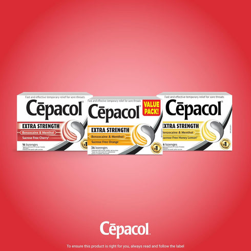 Cepacol Sore Throat Lozenges, Extra Strength, Honey-Lemon, 16 Lozenges