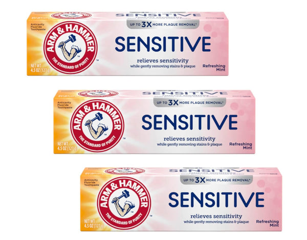 Arm & Hammer Sensitive Teeth and Gums Toothpaste, Refreshing Mint Flavor, 4.5
