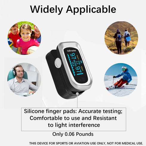 Pulse Oximeter Fingertip with Respiration, SpO2 Pulse Rate Oxygen Meter, OLED Oximetry, Includes Batteries & Carry Bag