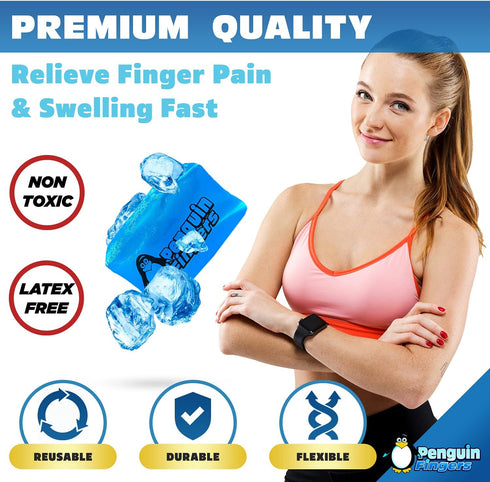 Finger Ice Pack - Reusable Cold Gel Compression Sleeve for Finger and Toe Injuries, Arthritis, Gout, Sprains