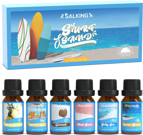 SALKING Surf & Sand Fragrance Oils - Premium Essential Oil for Diffuser, Scented Oil Gift Set for Soap Candle Making