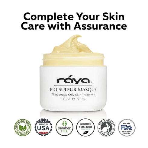 Raya Bio-Sulfur Masque (708), Facial Clay Mask for Deep Pore Cleansing, Exfoliating Face Pack for Oily Skin