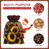 RLDOBOFE Christmas Gift Bags With Drawstring A bouquet of black sunflowers Christmas Burlap Gift Bag Christmas