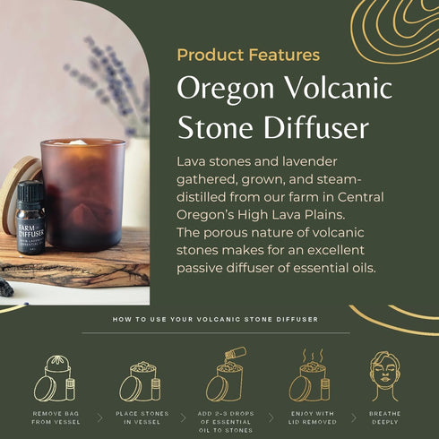 Lava Diffuser Stones, Passive Diffusers for Essential Oil, Volcanic Aroma Diffuser