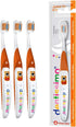 Premium Oral Care Kids Soft Junior Toothbrush for Gentle Cleansing, Ages 6 and Up, Colors May Vary, Pack of 3