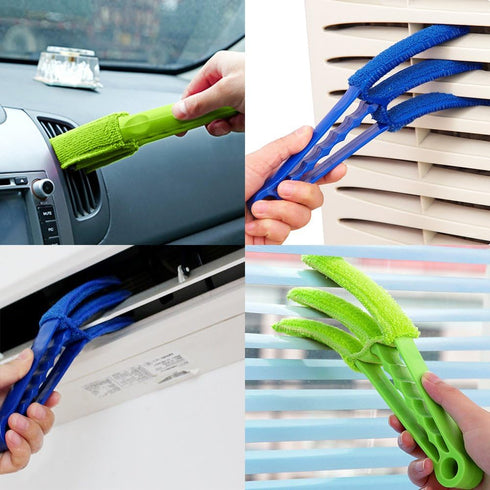 SENHAI Duster Set of 2 - Microfiber Cleaner Brush for Window Blinds, Air Conditioner, Vent, with 2 Extra Sleeves
