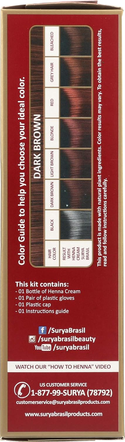 Surya Brasil Henna Cream, Dark Brown, 2.37 Fluid Ounce
