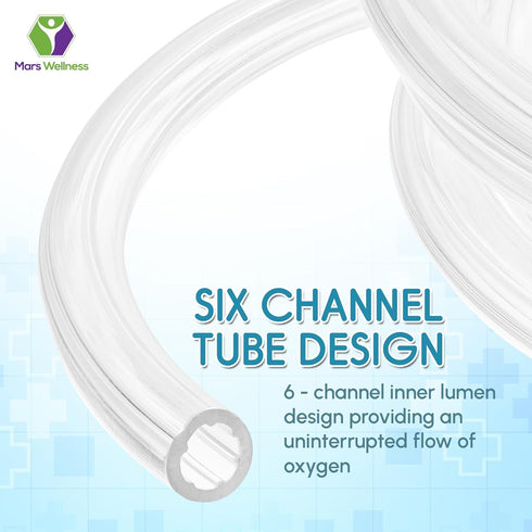 Mars Wellness Oxygen Tubing - Premium Clear Crush Resistant Oxygen Tubes, 7 Foot, 3 Tubes