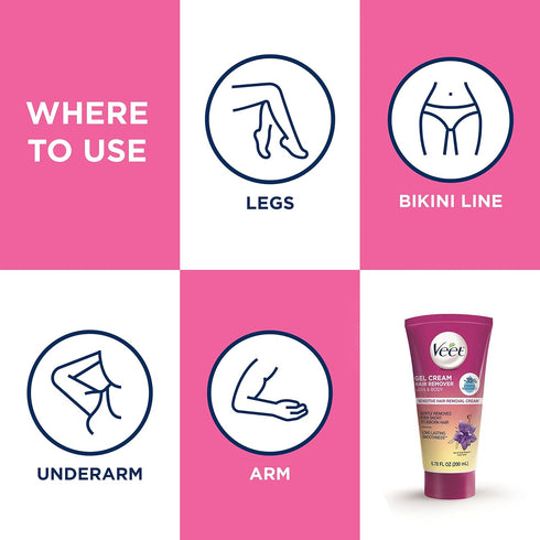Veet Botanic Inspirations Gel Cream for Legs & Body, 6.78 oz