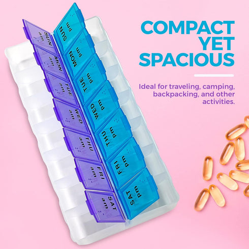 MEDca Weekly Pill Organizer, Twice-a-Day, Extra Large 1 Pill Organizer