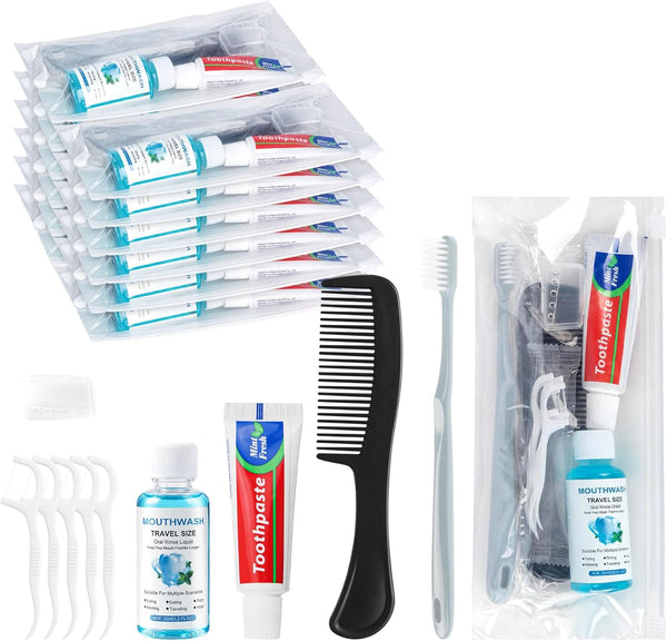 Travel Toothbrush Kit Bulk, Hygiene Kit Bulk with Toothbrush Toothpaste Set, Floss