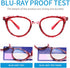 5 Pack Blue Light Blocking Reading Glasses for Women, Fashion Ladies Computer Readers with Anti Glare/Eyestrain 1.0