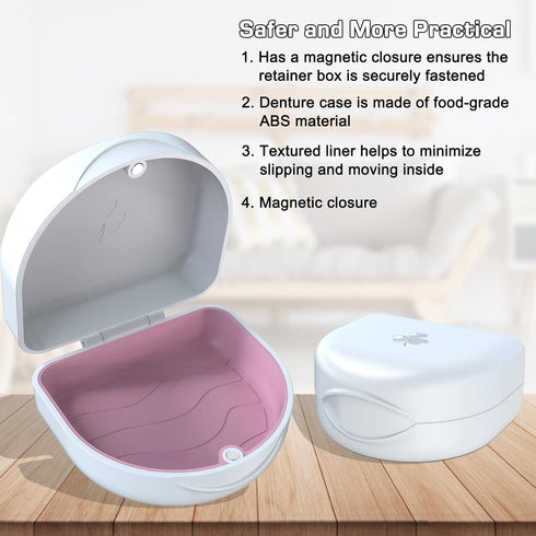 Retainer Case, Orthodontic Mouthguard Case, Dental Retainer Case (White)