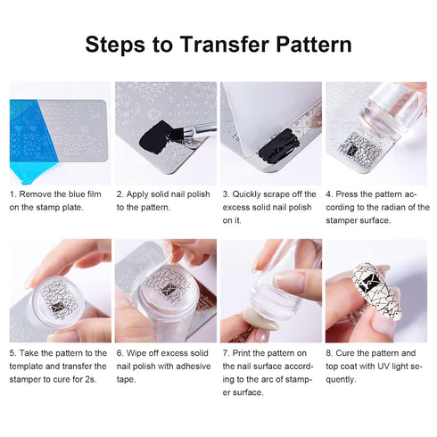 Nail Art Stamper - Clear Silicone Nails Stamping Jelly with Scraper, Transparent DIY Manicure Nail Art Tool