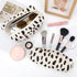 Makeup Bag Large Capacity Checkered Cosmetic Bag Makeup Pouch for Purse Travel Toiletry Bag Organizer Cute Makeup Bag Pouch Storage Bag for Women(Beige Leopard)