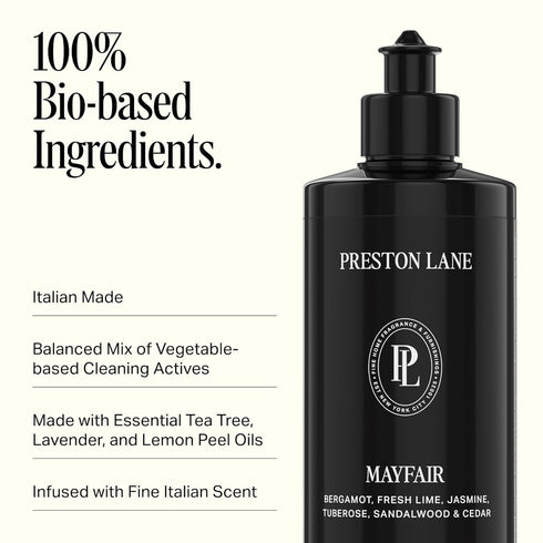 Preston Lane Luxury Dish Soap, Mayfair Scent | Plant Powered Formula with Essential Oils | Tough on Grease, Gentle on