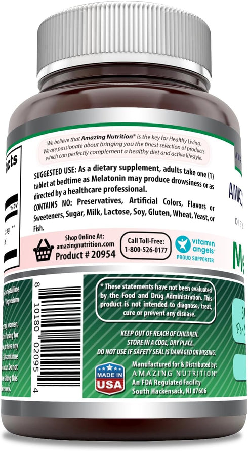 Amazing Formulas Melatonin Supplement, 3 Mg Per Serving, 240 Tablets