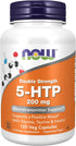 NOW Supplements, 5-HTP (5-hydroxytryptophan) 200 mg, Double Strength, Neurotransmitter Support, 120 Veg Capsules