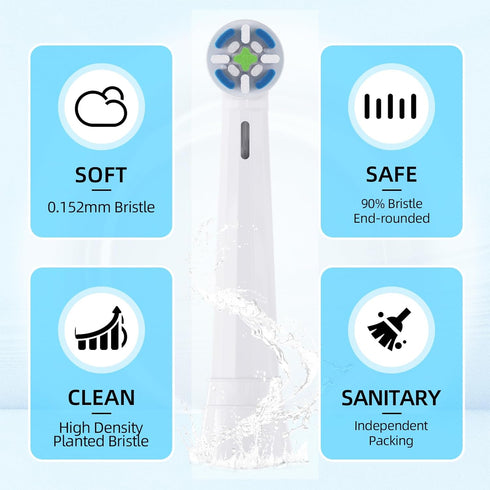 Softniillk 3/4/5/6/7/8/9/10 (16 Pack-Black+White) Compatible with Oral-B iO Series Ultimate Clean Electric Toothbrush