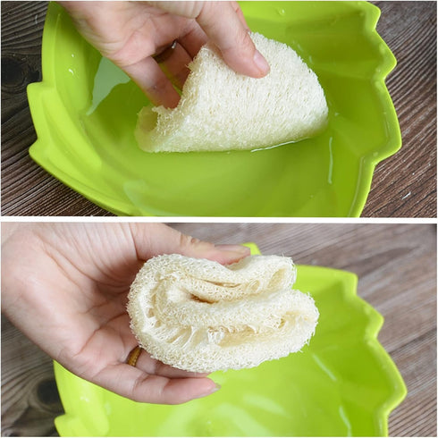 50 Pack Natural Loofah Dish Sponge, Multipurpose Non-Scratch Luffa Kitchen Scrub Pad for Cleaning Kitchen, Bathroom,